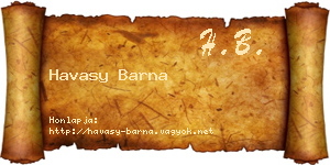 Havasy Barna névjegykártya