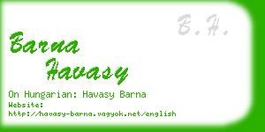 barna havasy business card